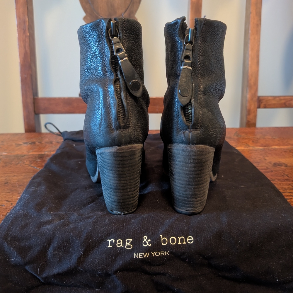 Rag & Bone Black Leather Ankle Boots - Picture 4 of 4